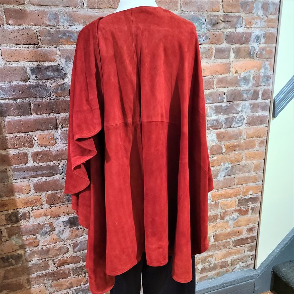 Red Suede Ruana - Picture 4 of 6